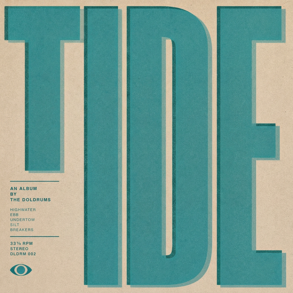 Burnt orange and vermilion typographic poster artwork for The Tide Letters by Halva Reine